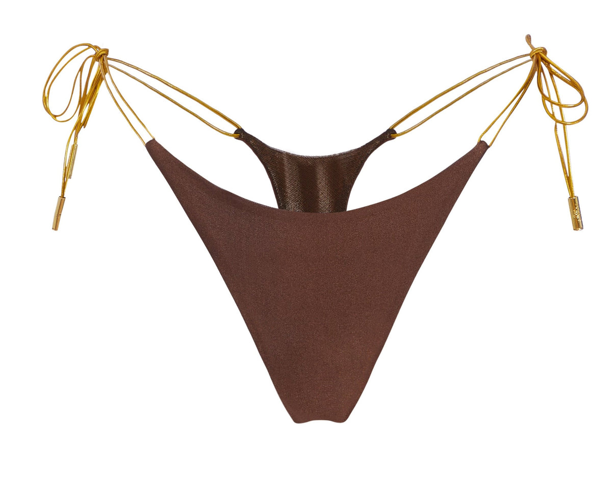 Hunter Green/Chocolate Thongkini Bottom | Reversible (Sample Sale)