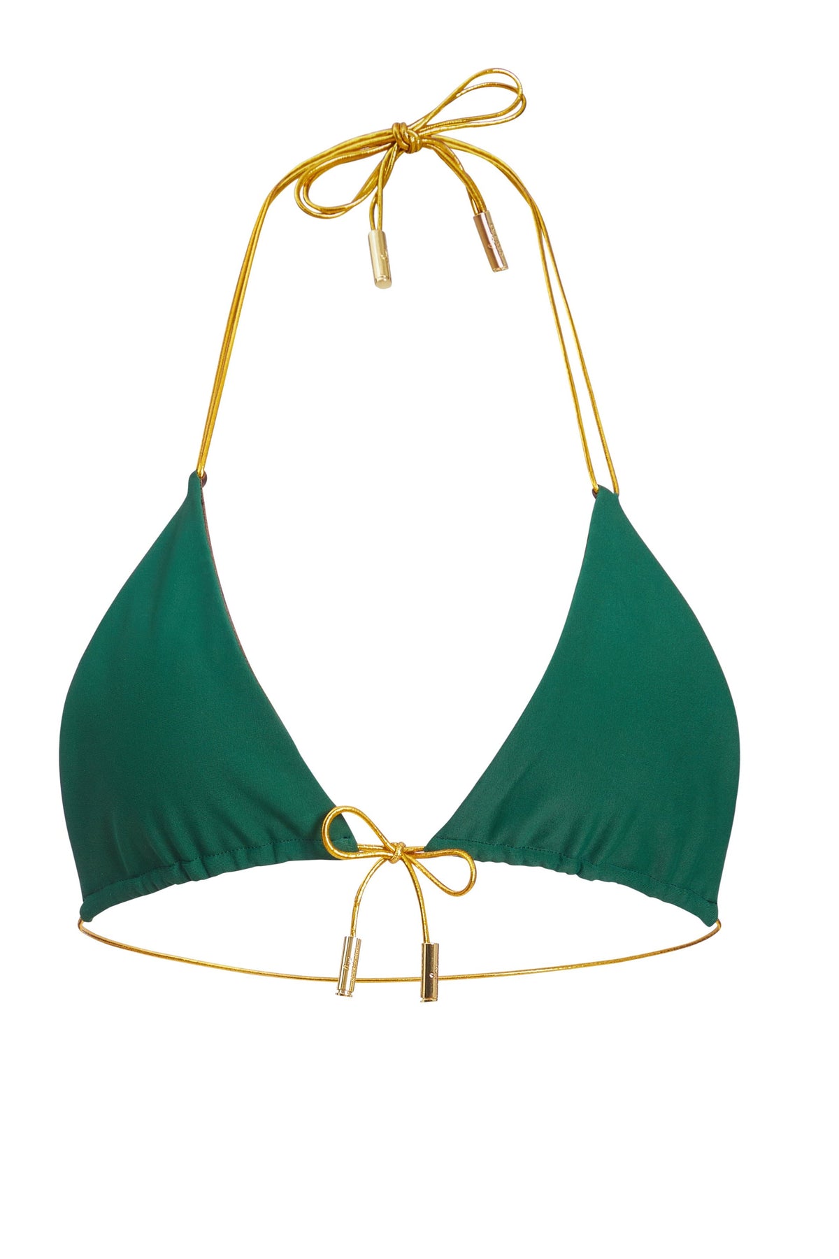 Hunter Green/Chocolate Bikini Top | Reversible (Sample Sale)
