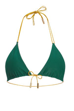 Hunter Green/Chocolate Bikini Top | Reversible (Sample Sale)