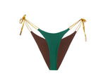 Hunter Green/Chocolate Thongkini Bottom | Reversible (Sample Sale)