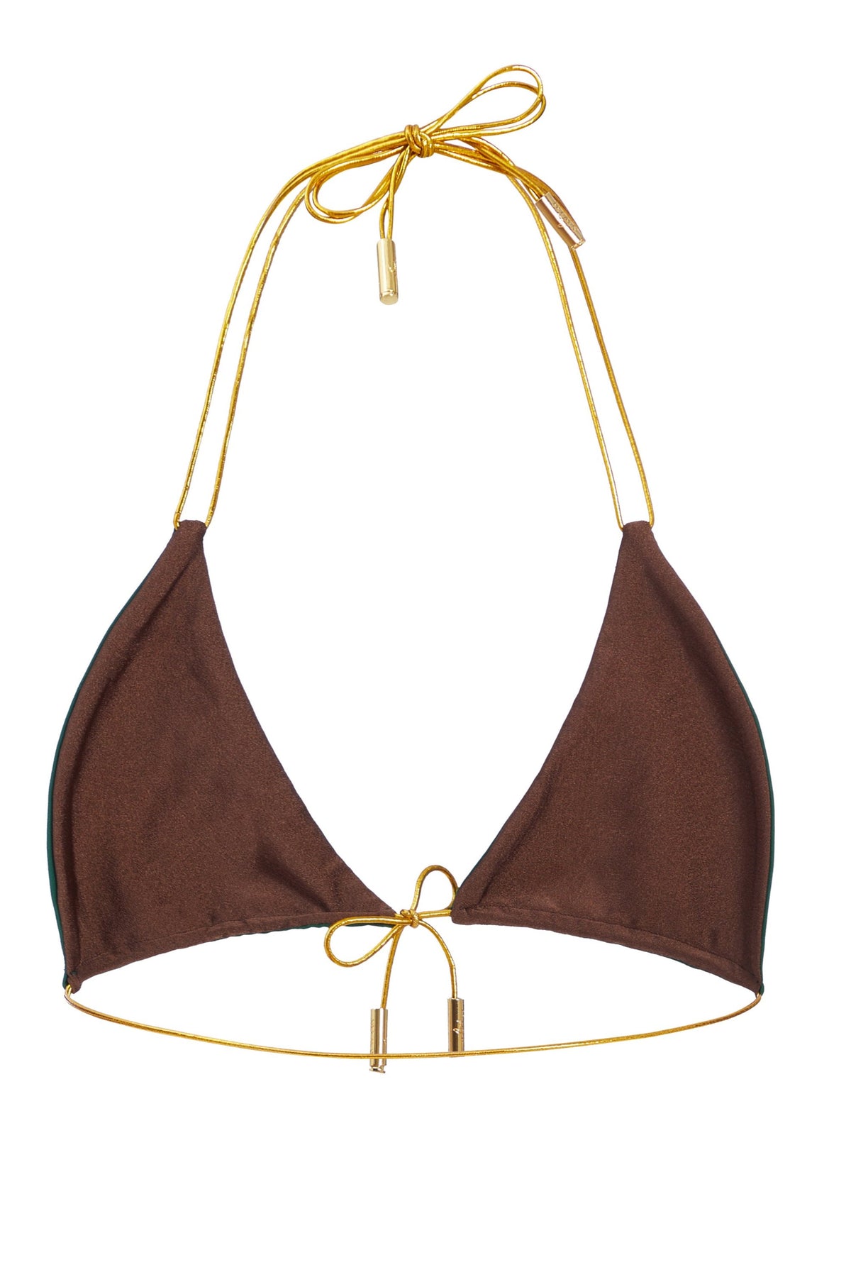Hunter Green/Chocolate Bikini Top | Reversible (Sample Sale)