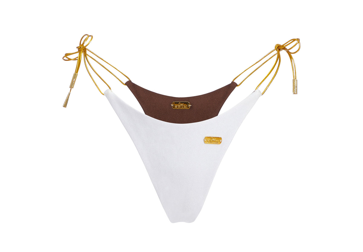 White/Chocolate Thongkini Bottom | Reversible (Sample Sale)