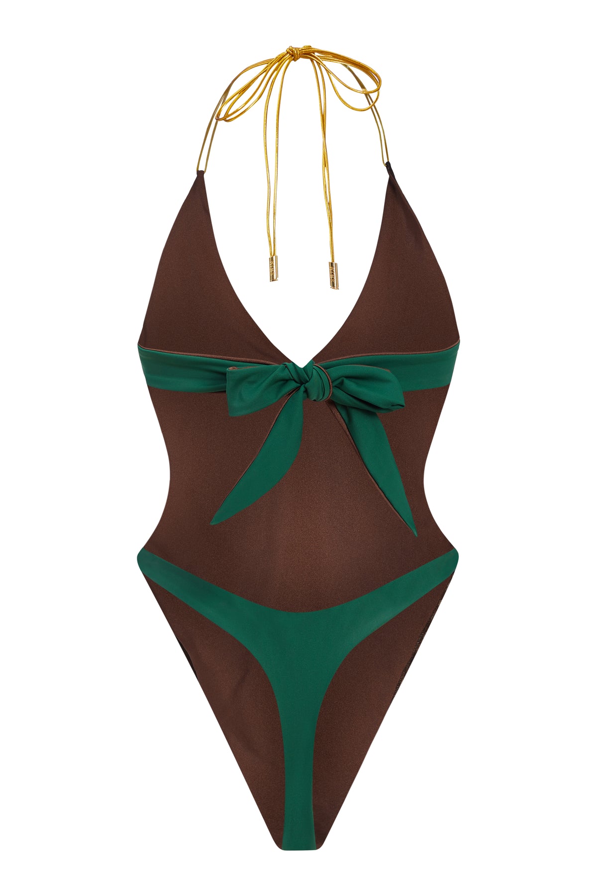 Hunter Green/Chocolate Monokini | Reversible (Sample Sale)