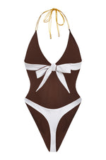White/Chocolate Monokini | Reversible (Sample Sale)