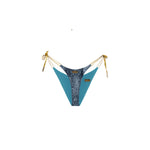 Mosaic Reversible Thongkini Bottom - Dark Teal & Black Cracked Stone Holographic