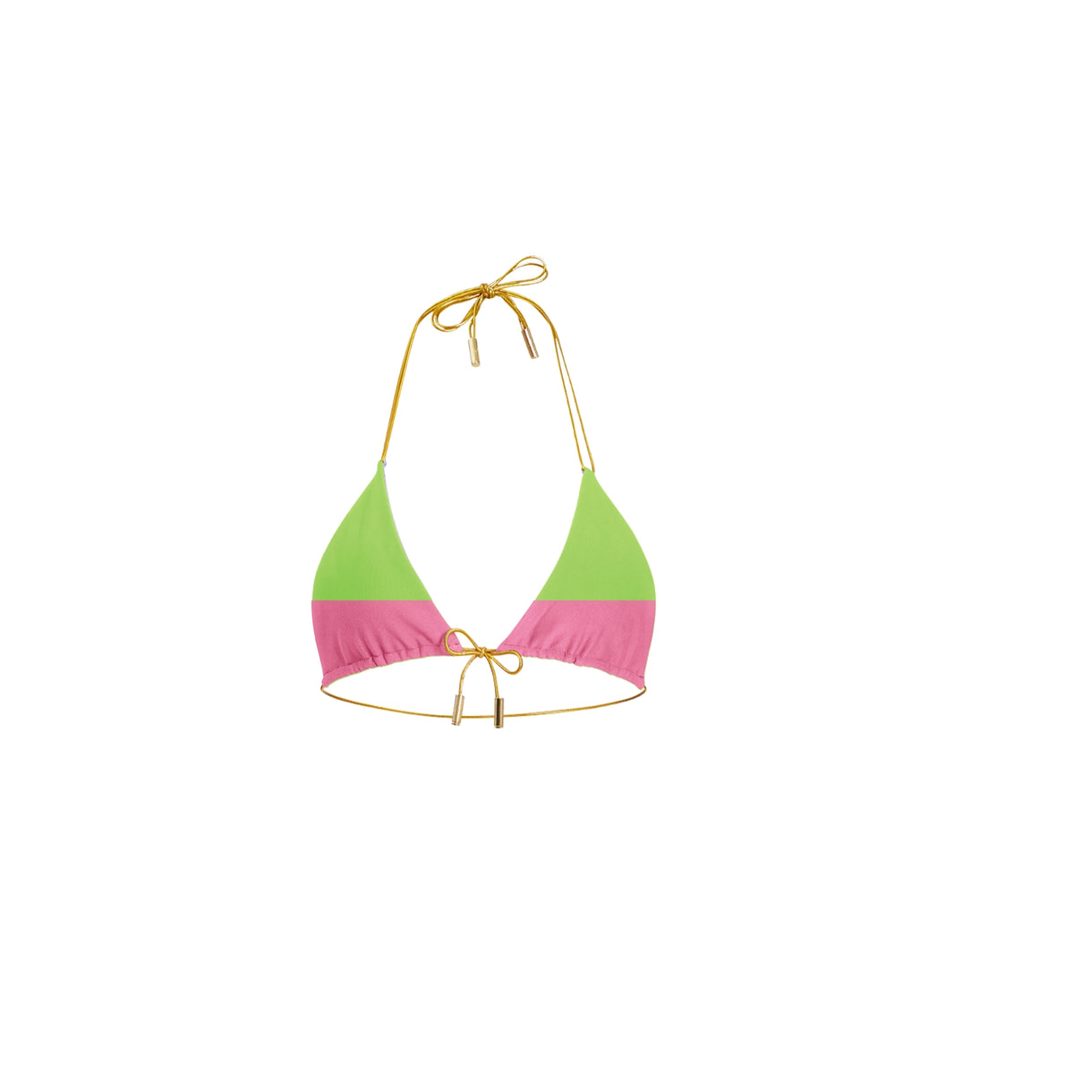 Prism Reversible Bikini Top - Neon Green, Rose Pink & Lavender