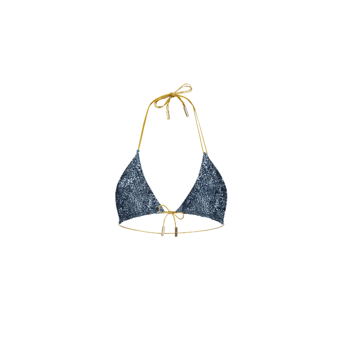 Mosaic Reversible Bikini Top - Dark Teal & Black Cracked Stone Holographic