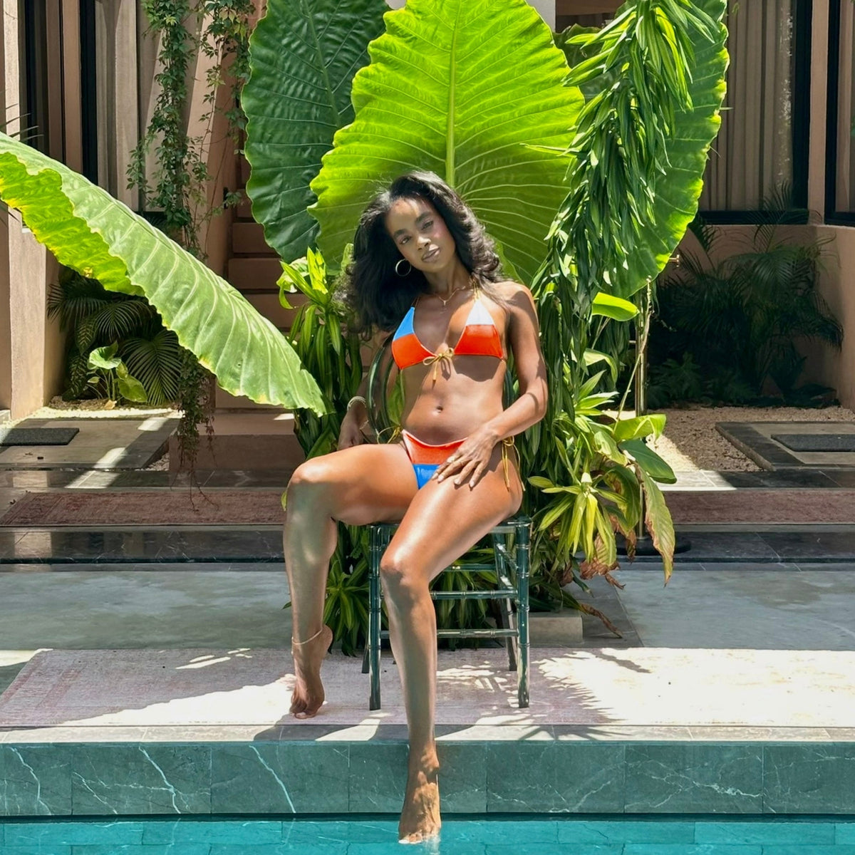 Made In NYC Orange & Blue Reversible Thongkini Bottom - Limited Edition